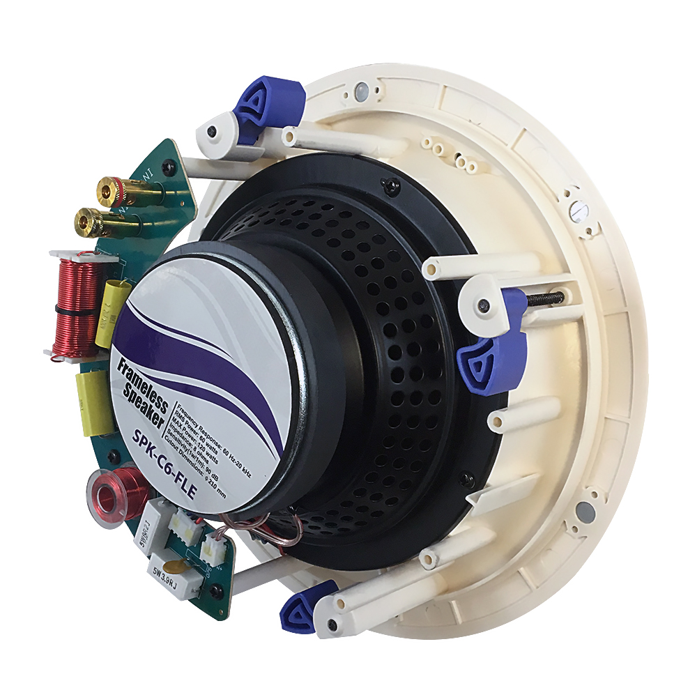 HF-C6FLE: 6.5" 2-Way Frameless Ceiling Speaker, 120W Max (Pair)